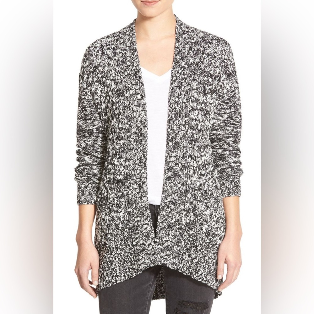 BP. Cable Front Marled Cardigan I Nordstrom Purple